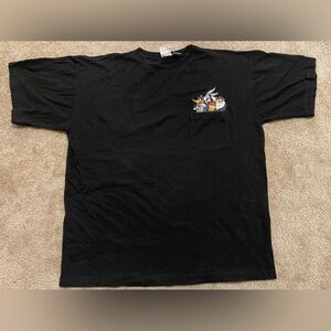 Vintage 1994 Looney Tunes Bugs Bunny Daffy Duck Tweety Pocket Tee Shirt Size XL